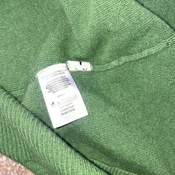 Ann Taylor cardigan sweater long button up green wool blend knit SZ XS - Picture 6 of 7